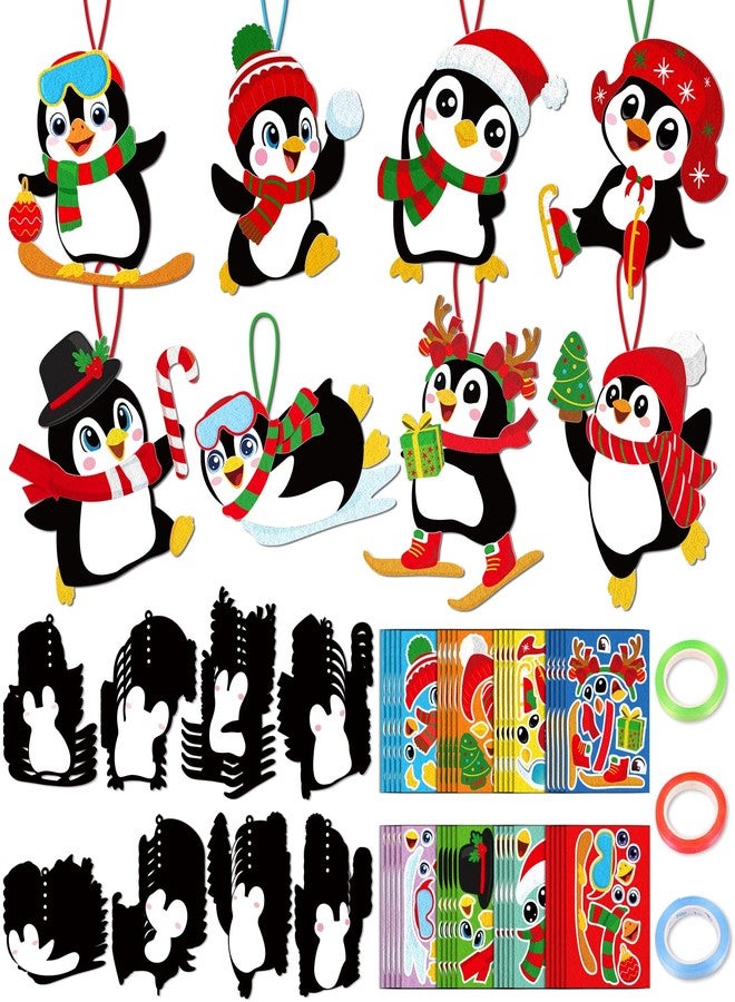 Moon Boat 40 Sets Christmas Crafts Penguin DIY Hanging Decorations Holiday Winter Craft Home Activities Party Favors - Image 1